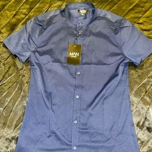 Boohoo man muscle fit Dad collar shirt size M
